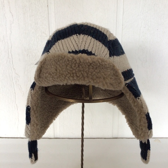 OSH KOSH BGOSH STRIPED FUZZY TRAPPER HAT NWT - Picture 4 of 16